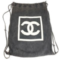 Chanel Backpack CC Logo Cotton Black
