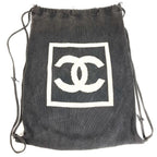 Chanel Backpack CC Logo Cotton Black