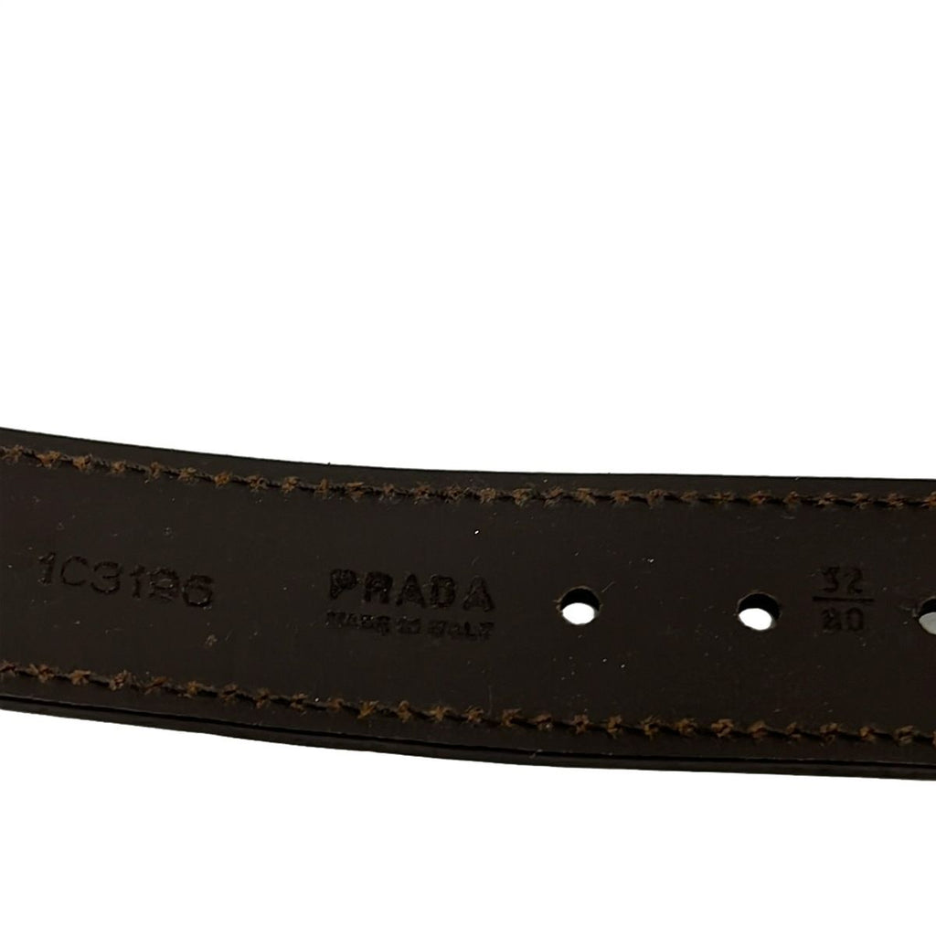 Prada Belt 32 80 Dark Yellow Brown Multi Parrot Leather — view 4