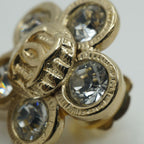 Chanel CC Logo Flower Earrings Gold Pair Metal — view 8