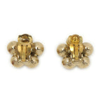 Chanel CC Logo Flower Earrings Gold Pair Metal — view 3