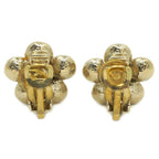 Chanel CC Logo Flower Earrings Gold Pair Metal — view 2