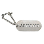 Chanel Charm Logo Plate Key Holder Silver Metal Small — view 2