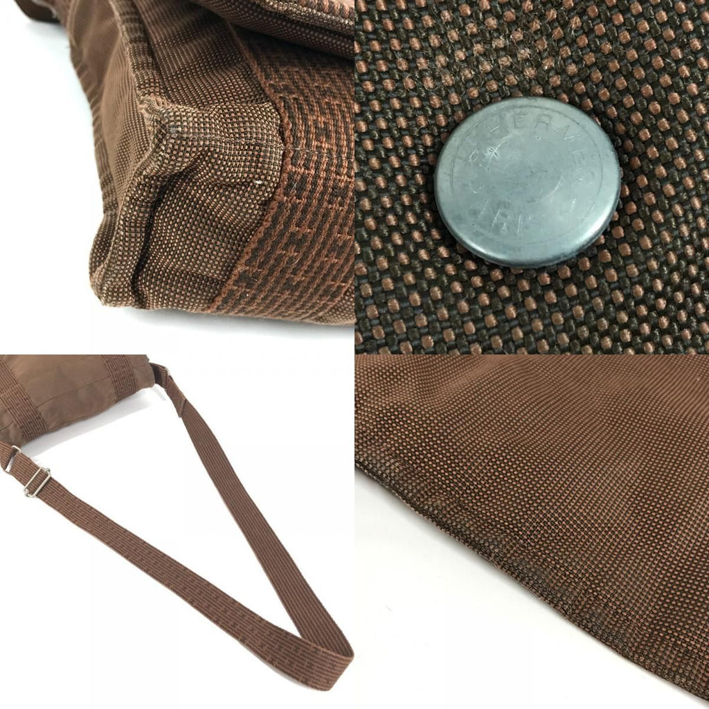 Hermes Shoulder Bag Besace PM Canvas Brown — view 8
