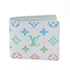 Louis Vuitton Portefeuille Calf Monogram Iridescent Gray Bifold Wallet Coin