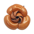 Chanel Camellia Brown Brooch Pink Beige Flower Small