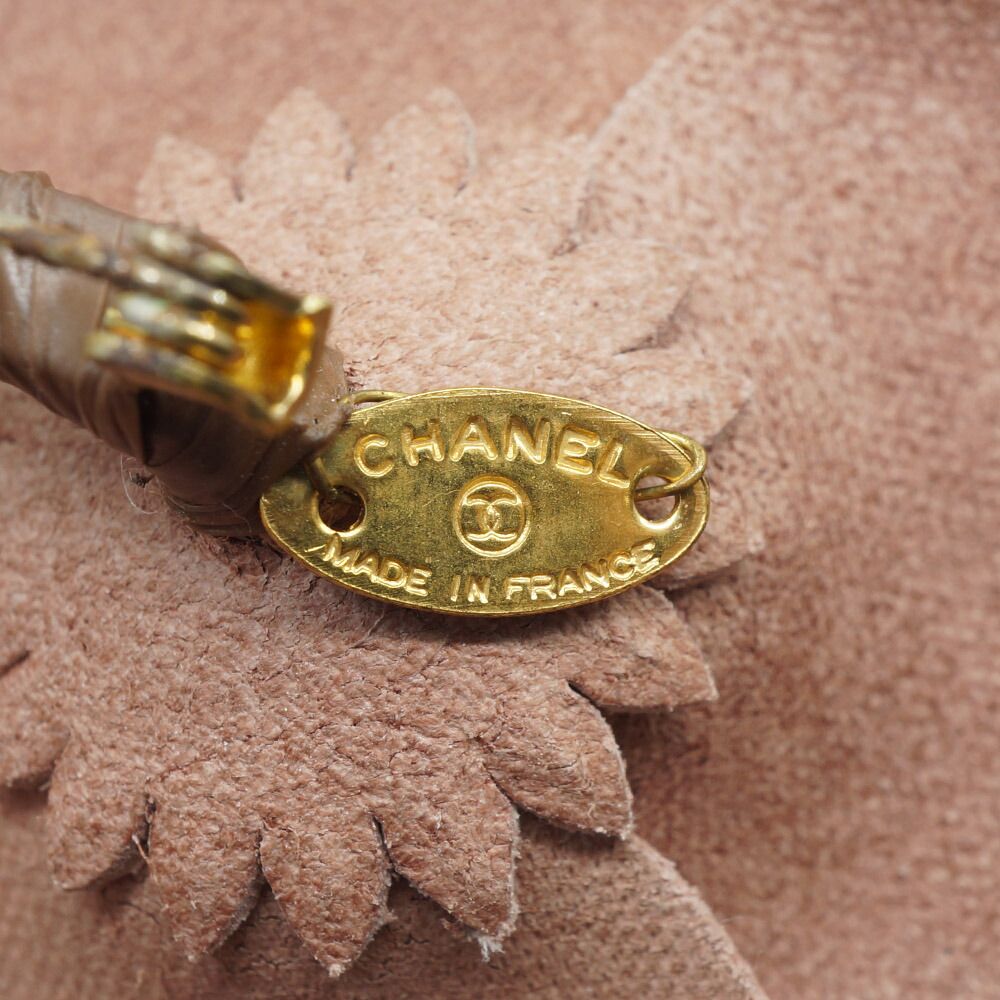 Chanel Camellia Brown Brooch Pink Beige Flower Small — view 8