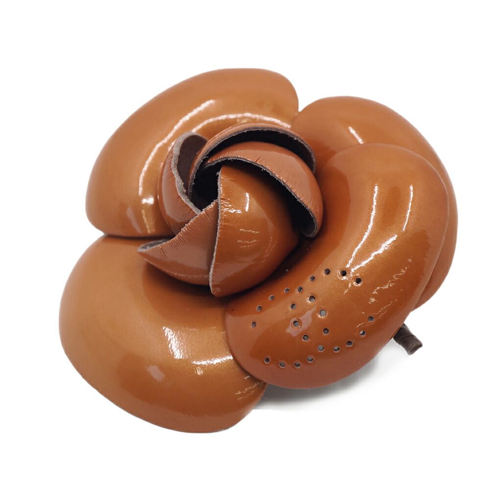 Chanel Camellia Brown Brooch Pink Beige Flower Small — view 2