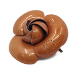 Chanel Camellia Brown Brooch Pink Beige Flower Small — view 2