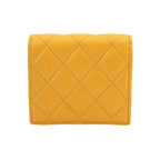 Chanel Quilted Small Wallet Bifold Lambskin Master Yellow — view 3