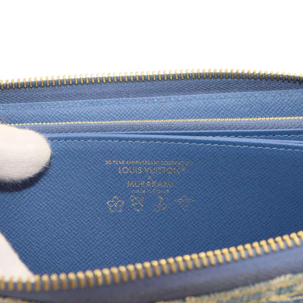 Louis Vuitton LV Takashi Murakami Zippy Wallet Zip Around Monogram Cherry Denim — view 8