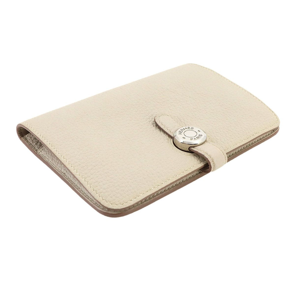 Hermes Dogon Compact Bifold Wallet Togo Beton Silver — view 4