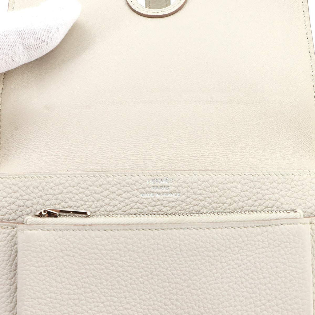 Hermes Dogon Compact Bifold Wallet Togo Beton Silver — view 8