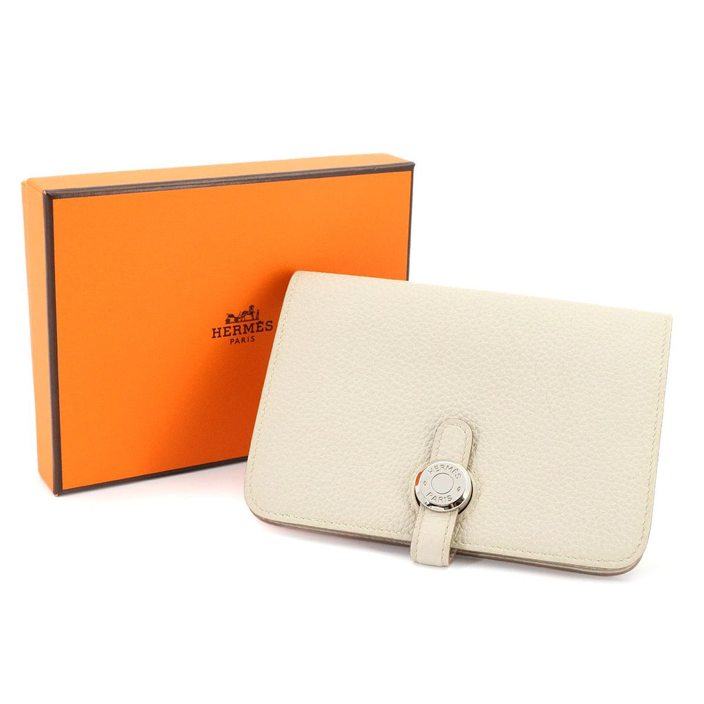 Hermes Dogon Compact Bifold Wallet Togo Beton Silver — view 2