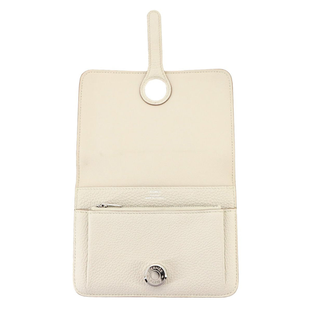 Hermes Dogon Compact Bifold Wallet Togo Beton Silver — view 6