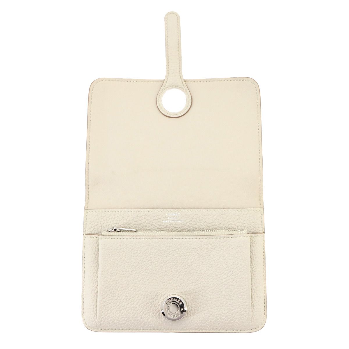 Hermes Dogon Compact Bifold Wallet Togo Beton Silver — view 6