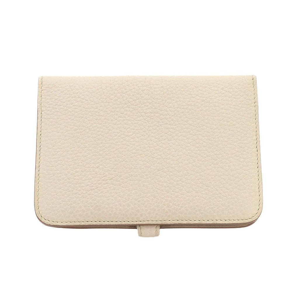 Hermes Dogon Compact Bifold Wallet Togo Beton Silver — view 3