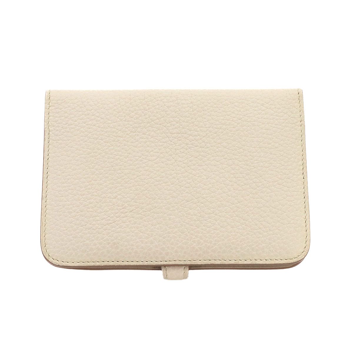 Hermes Dogon Compact Bifold Wallet Togo Beton Silver — view 3