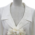 Gucci Cotton 100% Open Color Interlocking Gold Button Flower Ribbon Brooch Long — view 4