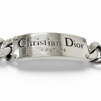 Dior Couture Logo Plate Chain Bracelet Silver Male — view 3
