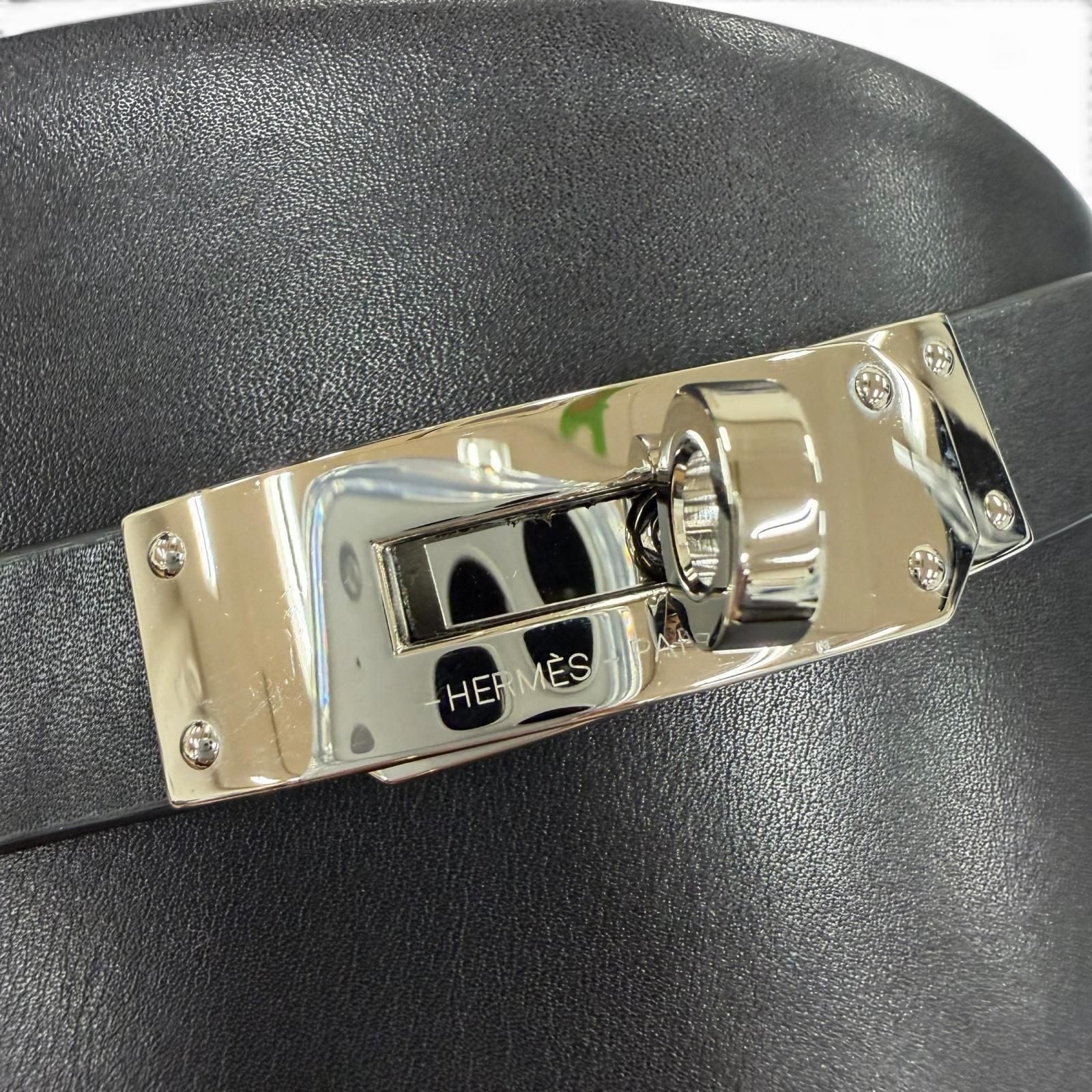 Hermes Silver Kelly Buckle Leather Jumping Boots Long Black — view 9