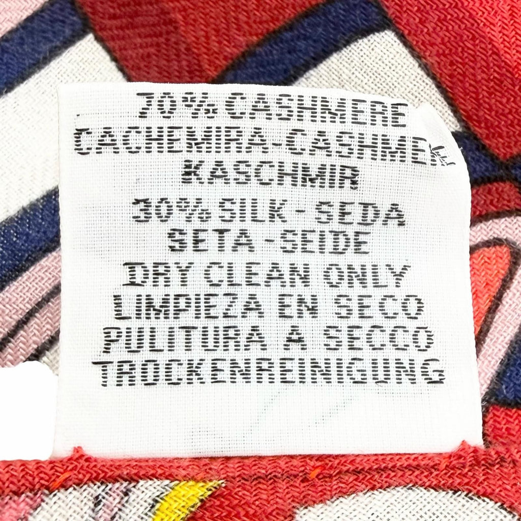 Hermes Triangle Jean Bouquets Sellier Saddlemaker's Bouquet Cashmere Silk Large — view 7