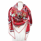 Hermes Triangle Jean Bouquets Sellier Saddlemaker's Bouquet Cashmere Silk Large — view 3