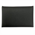 Hermes Calvi Veau Epsom Silver Card Case Black — view 3