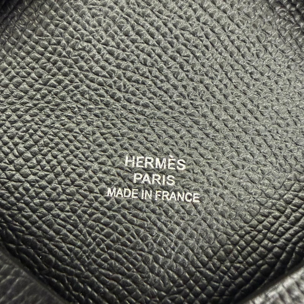 Hermes Calvi Veau Epsom Silver Card Case Black — view 7