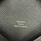 Hermes Calvi Veau Epsom Silver Card Case Black — view 7