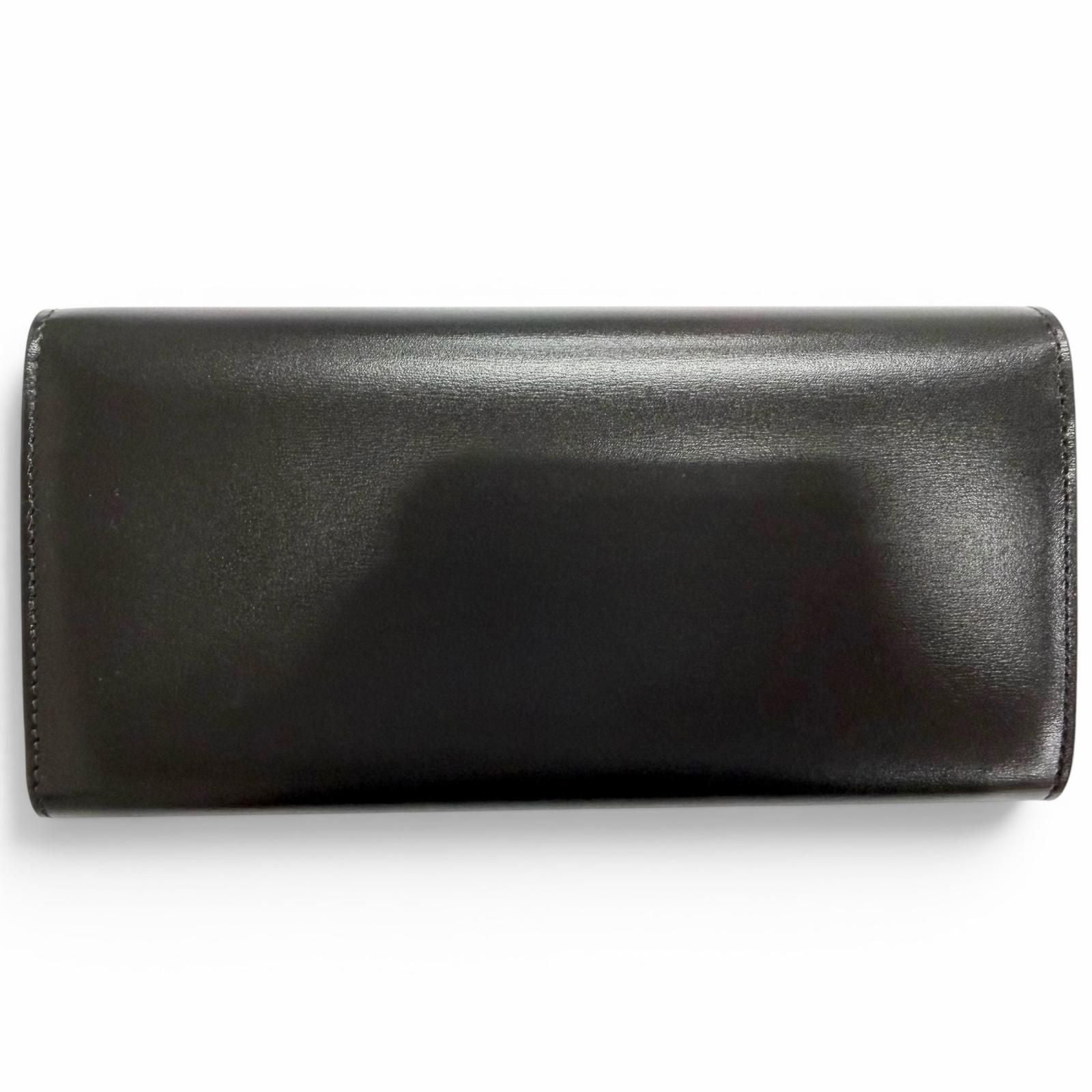 Celine Shiny Calfskin Triomphe Flap Large Wallet Bifold Black Gold — view 3