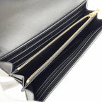 Celine Shiny Calfskin Triomphe Flap Large Wallet Bifold Black Gold — view 6