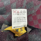 Louis Vuitton Scarf Wool LV Logo Gray Wine — view 6