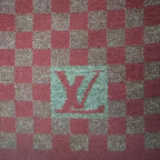 Louis Vuitton Scarf Wool LV Logo Gray Wine — view 5