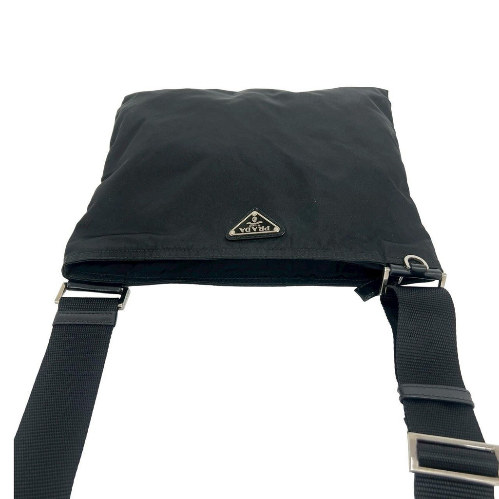 Prada Triangle Logo Tessuto Nylon Mini Shoulder Bag Pochette Crossbody Black — view 4