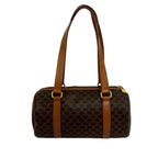 Celine Vintage Macadam Blason Triomphe Pattern Leather Tote Brown — view 3