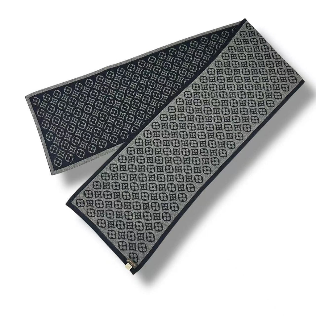 Louis Vuitton Scarf Echarpe Ski Monogram Cashmere Black