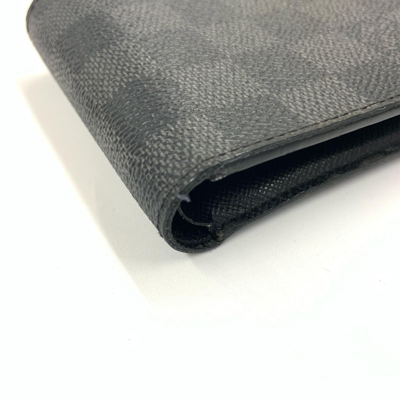 Louis Vuitton Damier Graphite Portefeuille Marco NM Bifold Wallet Black — view 6