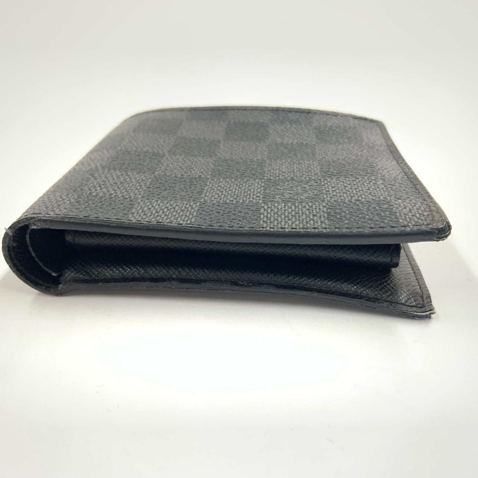 Louis Vuitton Damier Graphite Portefeuille Marco NM Bifold Wallet Black — view 4