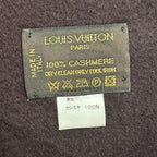 Louis Vuitton Scarf Cashmere LV Logo Brown — view 6