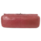 Chanel Bordeaux Caviar Single Flap Silver Deca Quilted — view 5