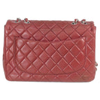 Chanel Bordeaux Caviar Single Flap Silver Deca Quilted — view 3