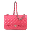 Chanel Pink Lamb Silver Double Flap Deca Quilted 30