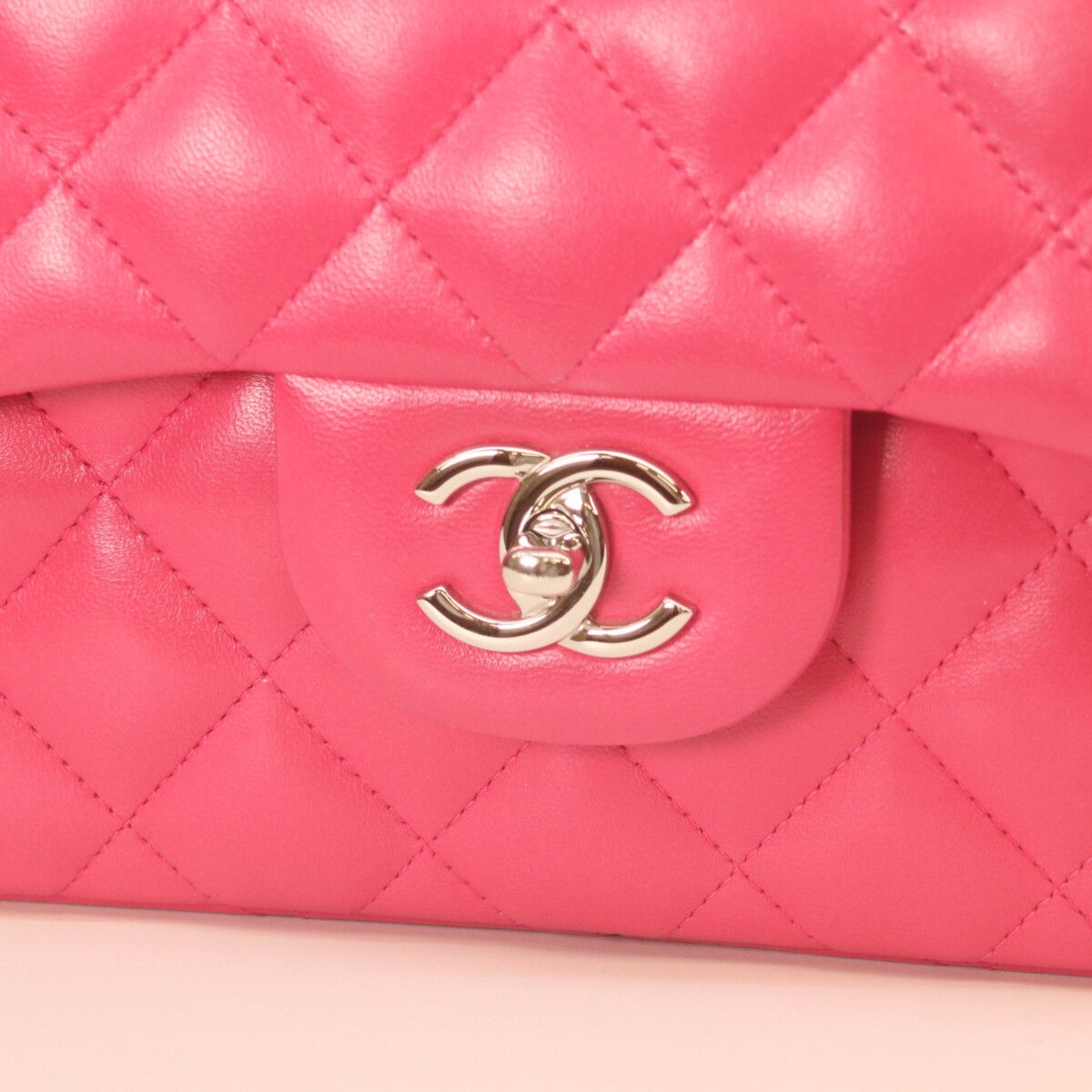 Chanel Pink Lamb Silver Double Flap Deca Quilted 30 — view 6