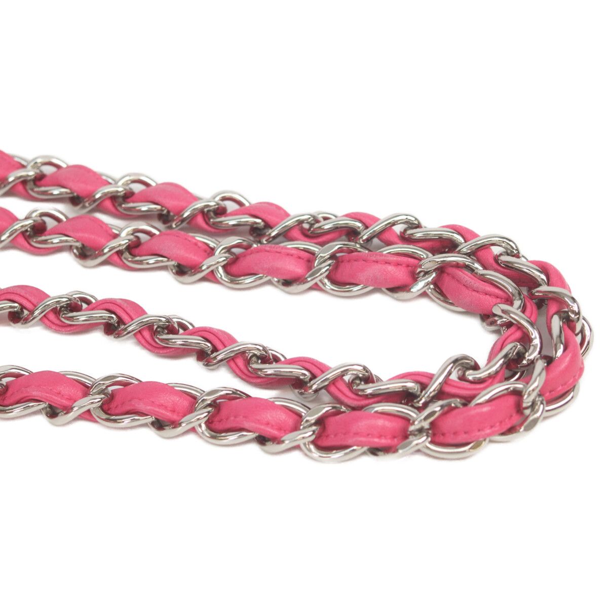 Chanel Pink Lamb Silver Double Flap Deca Quilted 30 — view 7