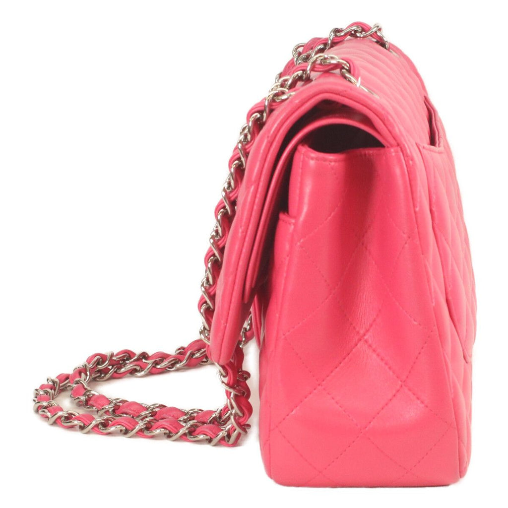 Chanel Pink Lamb Silver Double Flap Deca Quilted 30 — view 2