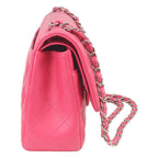 Chanel Pink Lamb Silver Double Flap Deca Quilted 30 — view 4