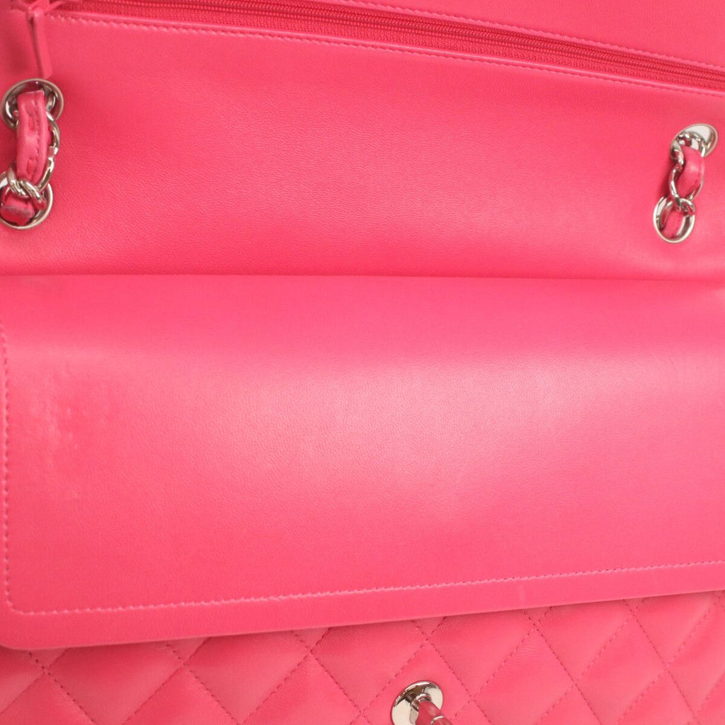 Chanel Pink Lamb Silver Double Flap Deca Quilted 30 — view 9