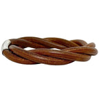 Hermes Tornado Bracelet Brown Bangle Leather — view 2