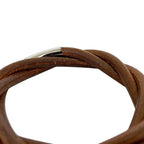 Hermes Tornado Bracelet Brown Bangle Leather — view 7
